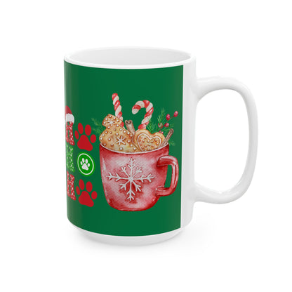 Mug - Animal Friendly Ho Ho Ho Ceramic Mug with Hot Chocolate Design