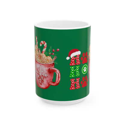 Mug - Animal Friendly Ho Ho Ho Ceramic Mug with Hot Chocolate Design