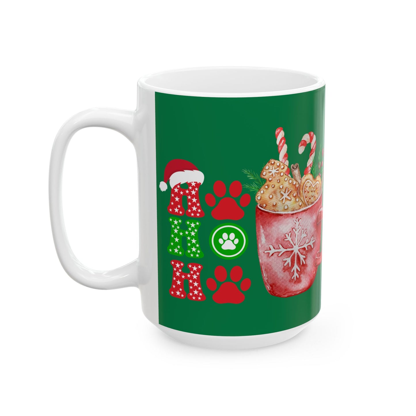 Mug - Animal Friendly Ho Ho Ho Ceramic Mug with Hot Chocolate Design